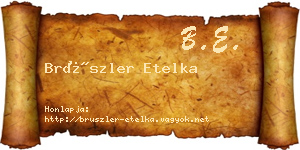 Brüszler Etelka névjegykártya